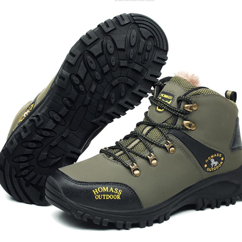 New Trend Men's High-Top Non-Slip Hiking Shoes Hiking Outdoor Wear-Resistant Platform Travel Shoes