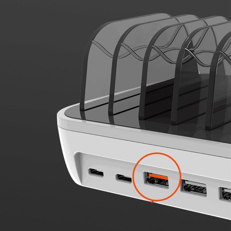 Настольная-настенная домашняя док-станция для быстрой зарядки, зарядная база для ПК, планшета, смартфона, многопортовый USB-хаб-разветвитель QC3.0-PD 5