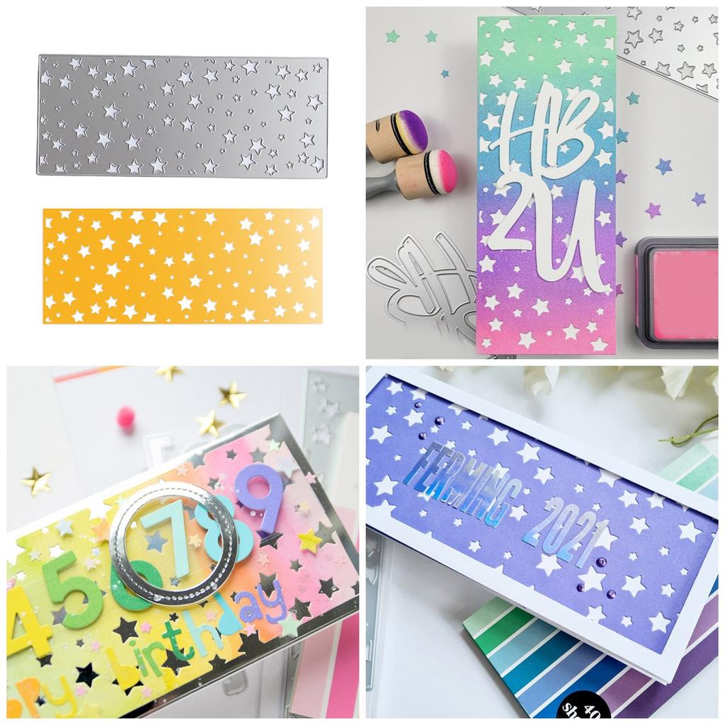 Звезды Фон Вырубные штампы Металлические вырубные штампы Шаблоны для тиснения Формы Вырубные штампы Трафареты для скрапбукинга Украшения альбома