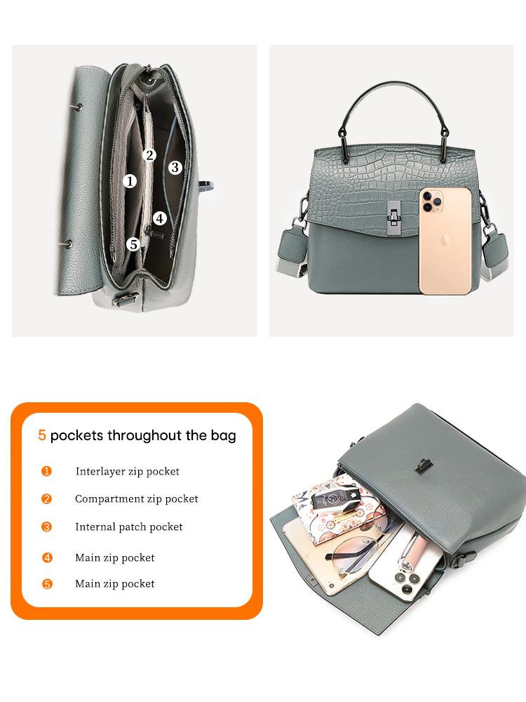 Женская сумка Zency из натуральной кожи, винтажная сумка-тоут Stone