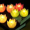 6 Pcs Diwali LED Lotus Candles Flameless Lotus Tea Light Battery Operated Flickering Buddhist Lamp for Home Desktop Centerpiece