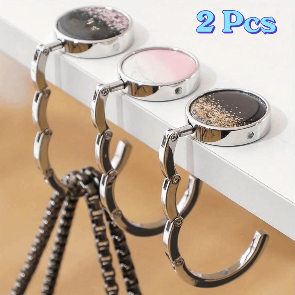 2PCS Starry Sky Pattern Table Handbag Hanger Round Desk Purse Bag Hook Travel