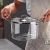 Heat Resistant Clear Cooking Pot Stainless Steel Glass Soup Pot  Kitchen Cooking Tools