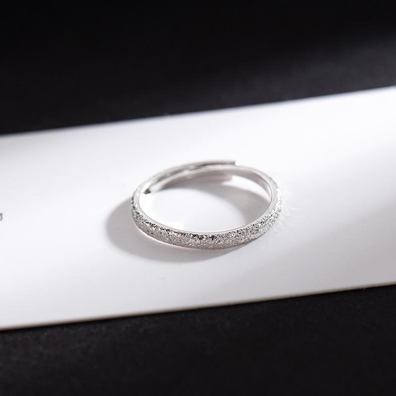 Banyan Tree S925 Frosted Starry Sky Adjustable Couple Ring