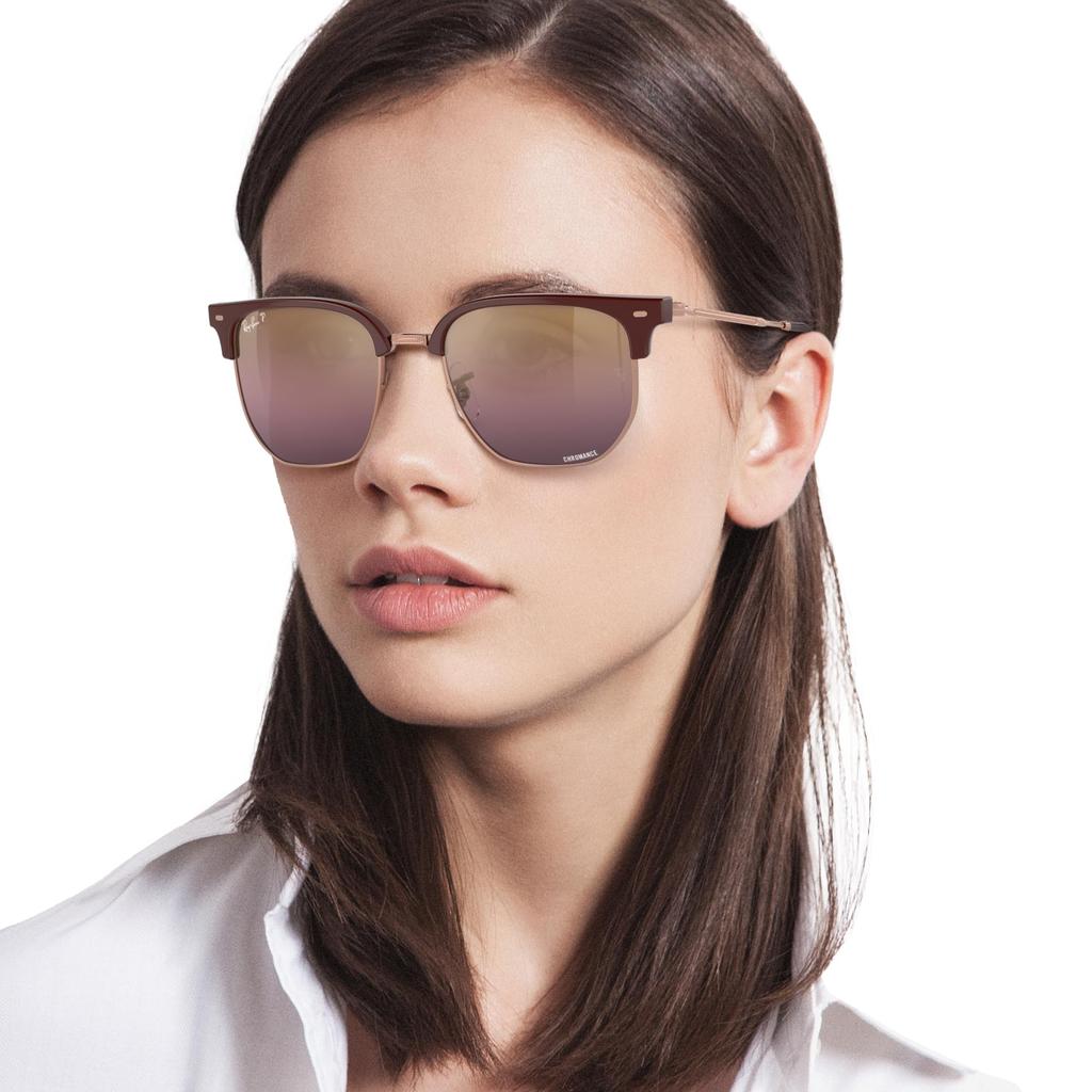 Солнцезащитные очки RB4416 CLUBMASTER ROSE GOLD 53 НОВЫЕ 6654G9 БОРДОВЫЕ НА поляризованных Ray-Ban