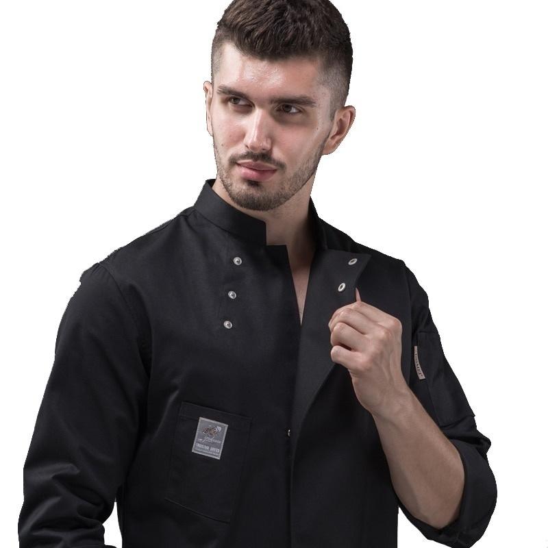 Мужская кухонная одежда для повара ресторана, униформа шеф-повара, белая рубашка, двубортная куртка шеф-повара
