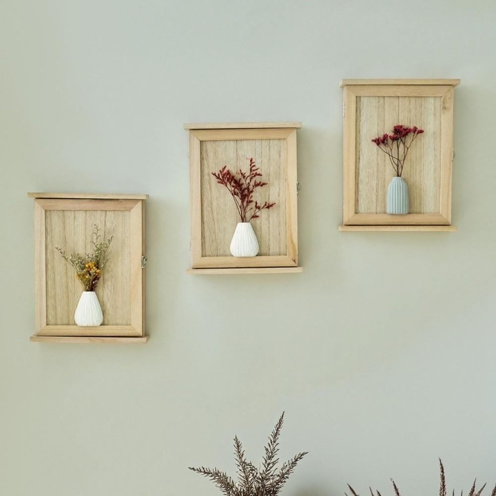 Wooden Cabinet Key Rack Rustic Key Hook Wall Decor Wall-Mounted Key Storage Box  Office