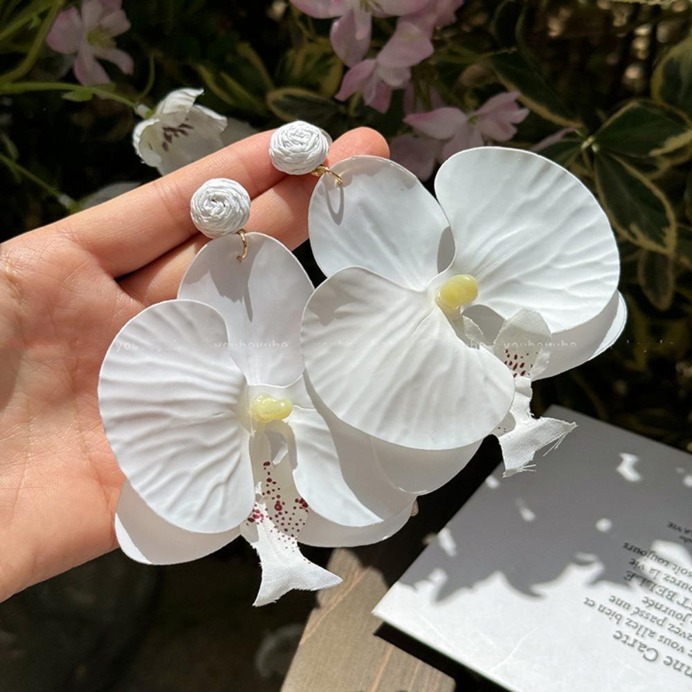 Simulated Flower Butterfly Orchid Earrings Beach Jewelry Flower Earrings  Women