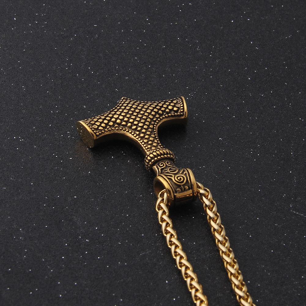 Винтажное ожерелье из нержавеющей стали с молотом Тора, скандинавское ожерелье с подвеской в виде викингов, скандинавский норвежский мужской амулет в стиле хип-хоп, ювелирные изделия в подарок