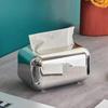 Light Luxury Electroplated Tissue Box Home Living Room Desktop Creative Tissue Storage Retro Baby Wet Wipes Drawer Paper Box