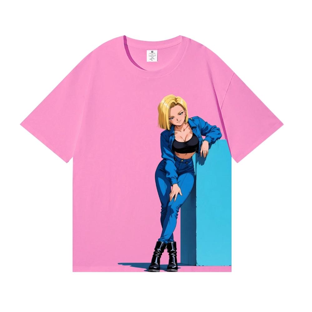 Dragon Ball Android 18 Japanese Style T-Shirt, Classic, High Quality Streetwear, Men's Clothing, Women's Clothing, New T-Shir