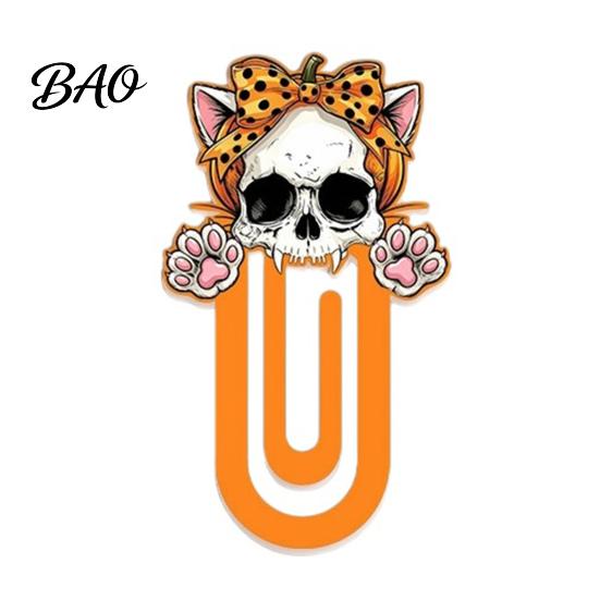 Kids Party Favors for Halloween Cute Acrylic Bookmark, Durable Cartoon Page Marker, Bookmark Clips Journals Elastic Clip Design Stationery School