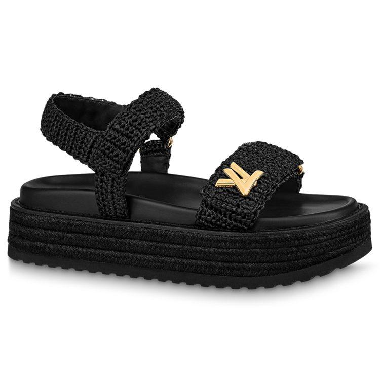 Louis Vuitton Женские пляжные сандалии Черные 1ABGR7