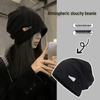 Korean Style Oversized Beanie with Slimming Effect - Versatile Autumn/Winter Ear Protection Hat for Women