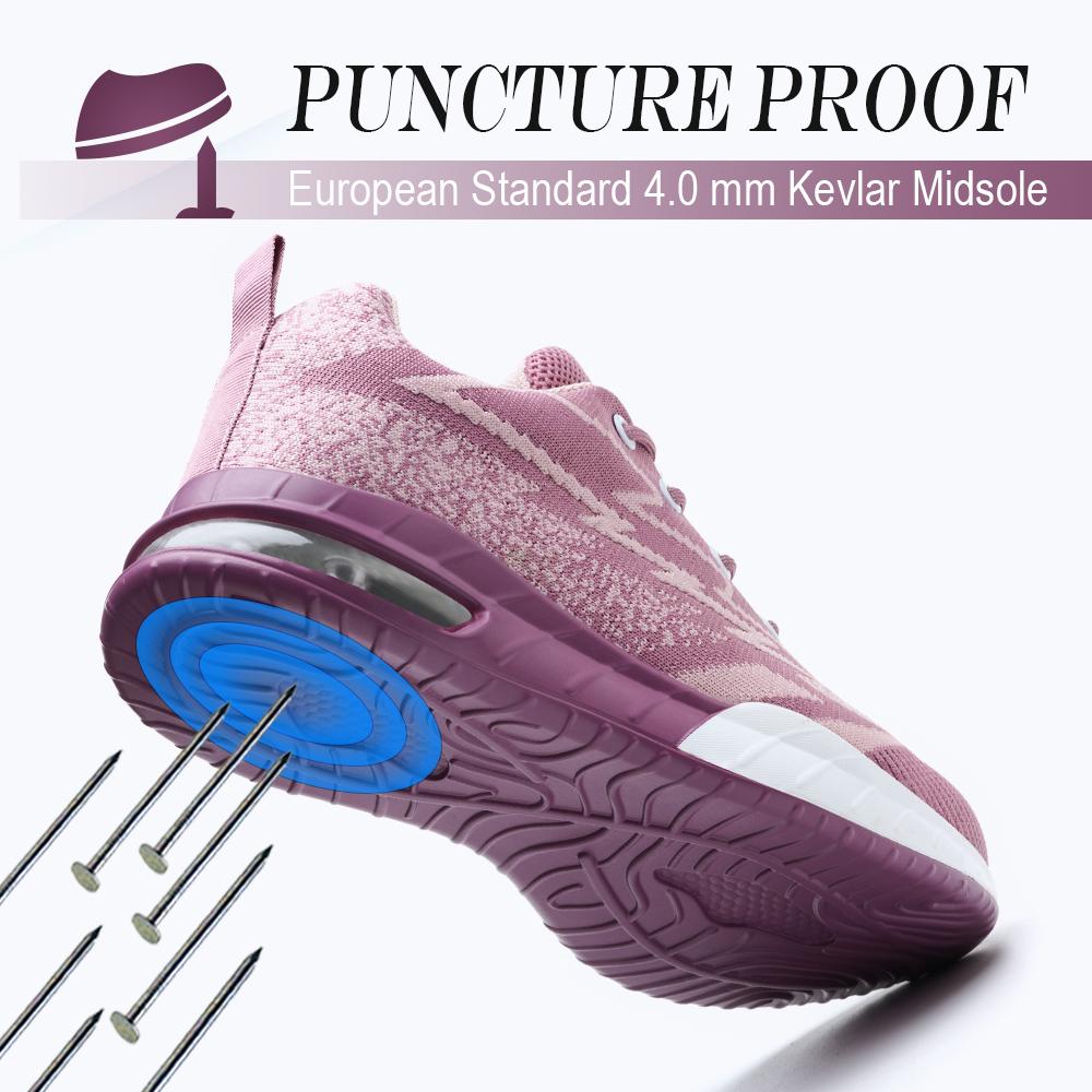 Fashion Women'S Safety Shoes Anti-Smash Anti Puncture Work Sneakers Women Protection Shoes Breathable Security Shoes Air Cushion