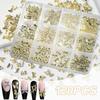 Golden Butterfly & Bow Shape Nail Charms, Metal Alloy 3D Nail Art Decorations for DIY Manicure