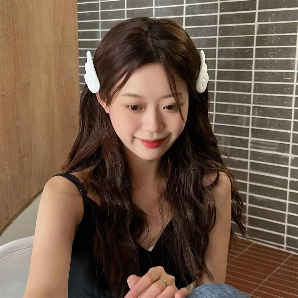 Сладкие крылья ангела, плюшевые заколки для волос, заколка для волос для девочек, милая заколка для волос, простая заколка для волос, украшение, модные аксессуары для волос, корейские боковые заколки 