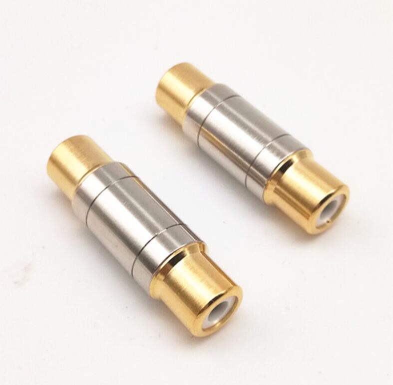 Dual RCA Connectors RCA Female To Female Jack Socket Plug Straight Adapter Gold Plated Speaker Cable Extender