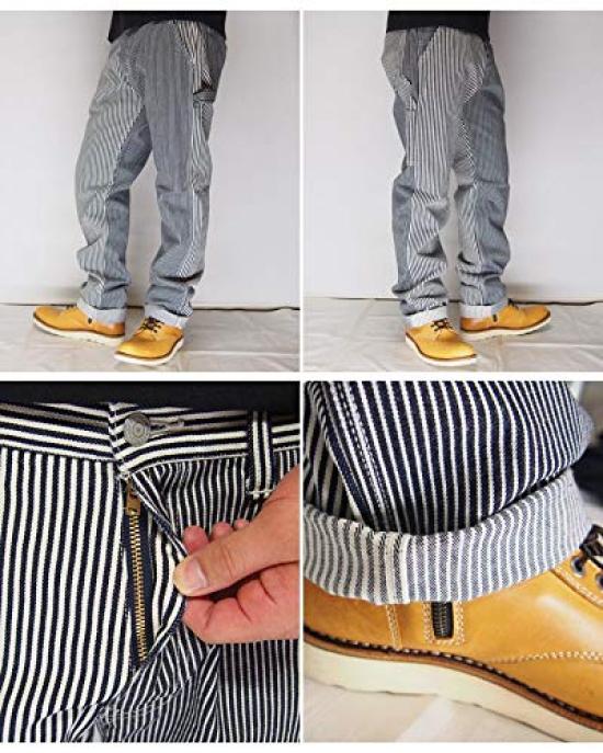 Kojima Jeans Painter Made In One Multi-Hickory Pants, Japan, Wash, RNB-1084-Hickory-36