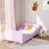 Children's Bed Frame, Single Bed Frame for Children, Safety Rail, Small Bed for Children's Room, MDF, without Mattress, Pink
