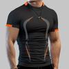 Fashion Men's Fitness T-shirt Outdoor Sports Casual Short Sleeve Tops Slim Basketball Training Tee