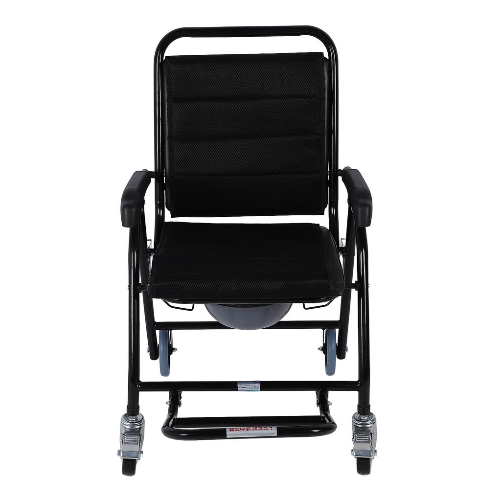 Стул-туалет с колесами, утолщенная подушка, складной стул-туалет с ведром для пожилых людей дома