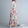 Summer Loose Print Sleeveless Cotton Linen Dress Women's Vest Camisole Casual Dresses
