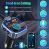 4-in-1 Smart Car Charger with Bluetooth 5.3 - 48W PD/QC Fast Charging, FM Transmitter & Bass Boost for iPhone/Samsung