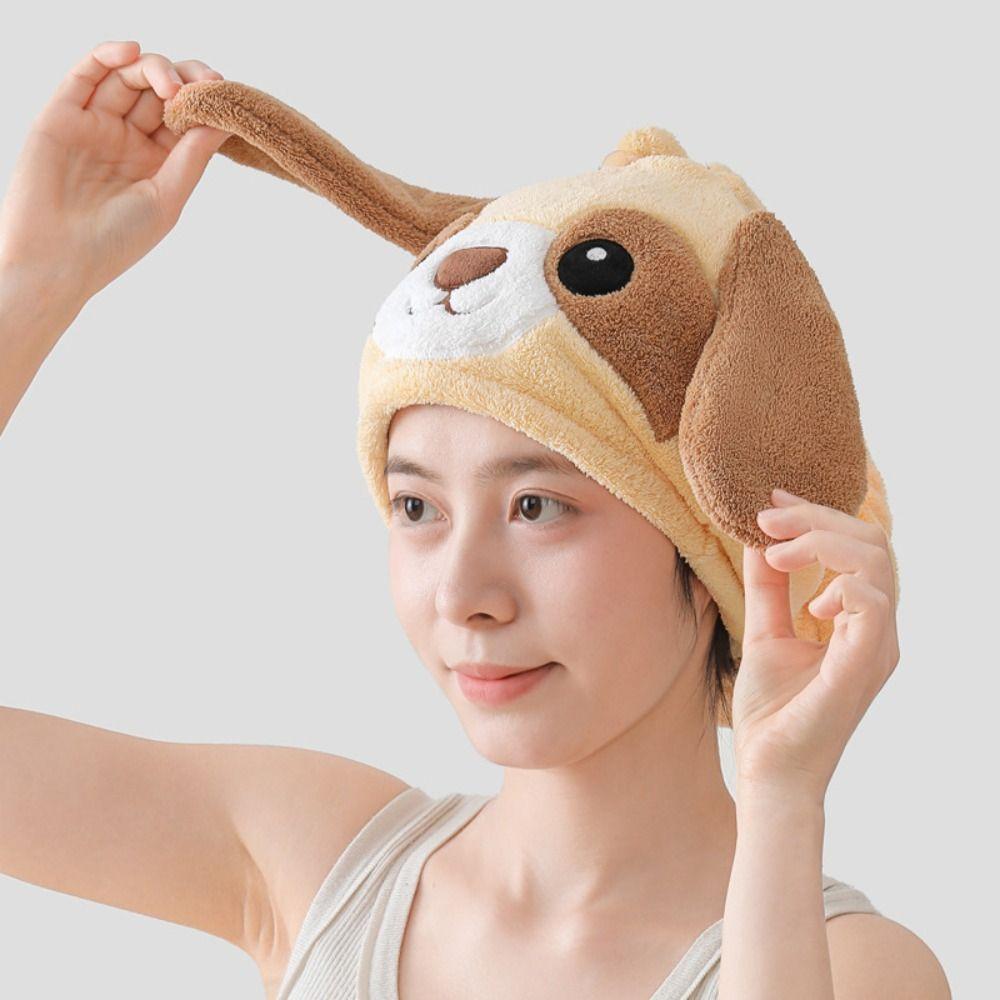 Absorbent Hair Drying Cap Cartoon Dry Hair Towel Cute Hair Towels Hair