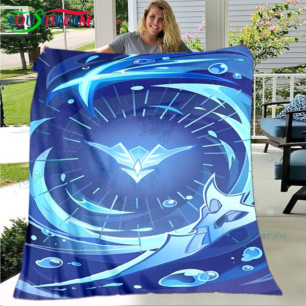 Горячий плед с узором рун Genshin Impact, тонкий фланелевый плед, портативный плед для дома, путешествий, офиса, на обеденный перерыв, подарок на день рождения