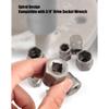 3/8” Drive Impact Bolt Nut Extractor Set, 13 Pcs Lug Nut Remover Kit 1/4”-3/4” Twist Socket Tool Set with a 1/4” Hex Drive To 3/8” Socket Adapter