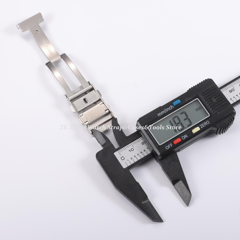 316L Solid Stainless Steel Watch Clasp 18mm 20mm 22mm Extendable Adjustable Folding Watch Buckle Metal Silver Buckle Accessories
