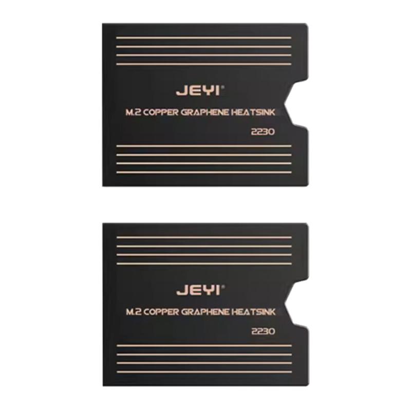 JEYI 2Pcs Heat Sink for M.2 SSD Copper Graphene Heat Dissipation Cooling Pad