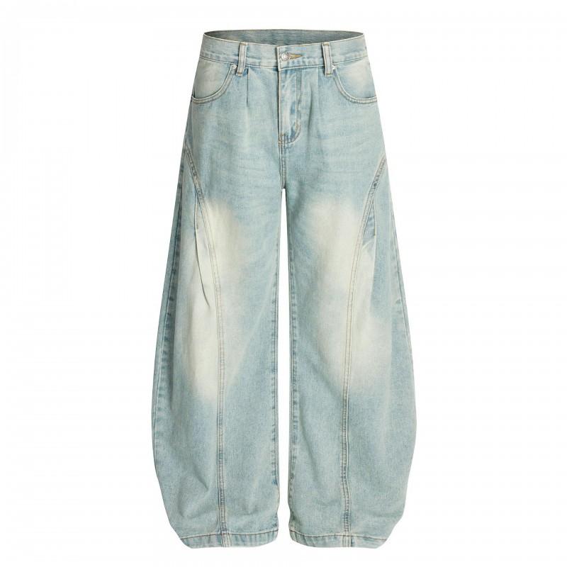 Magic Bear 2026 American Street Style Jeans Vintage Washed Wide Leg Pants Teens