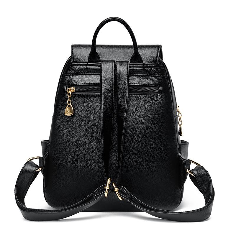 Новый рюкзак для женщин из мягкой кожи, новый модный рюкзак для мам среднего возраста, дорожная сумка из мягкой кожи, большая вместимость