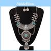 Ethnic Style Simulation Gemstone Decoration Women Necklace And Earring Set