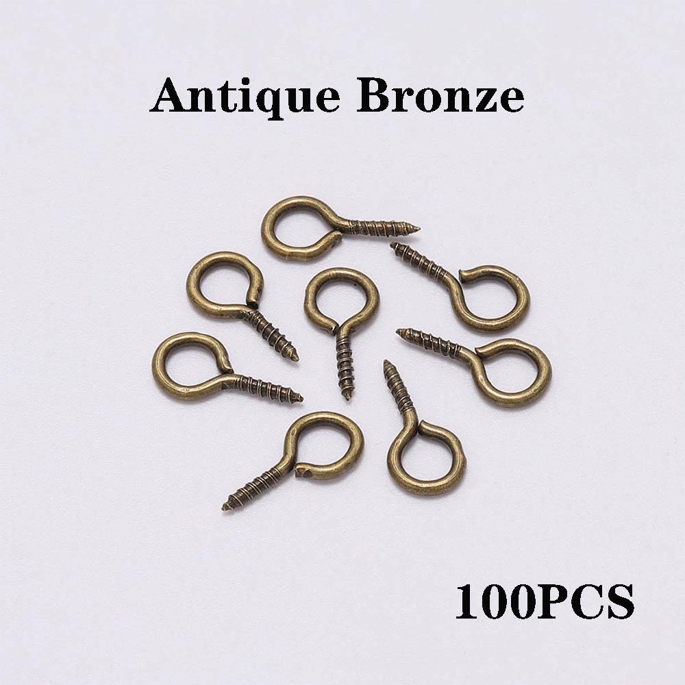 200pcs Small Tiny Mini Eye Pins Eyepins Hooks Eyelets Screw Threaded Clasps Hooks DIY For Jewelry Making Accessories Wholesale