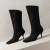 Остроносые полусапожки женские туфли на высоком каблуке дизайнерский бренд зима женская 2025 трендовые ботильоны готические челси Botas De Mujer