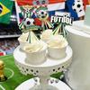 6 шт. 2026 Топпер для торта на футбольную игру Дизайн с футбольным мячом Капкейк-пики для вечеринки на спортивную тематику Принадлежности для вечеринки в день игры