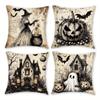 Halloween Themed Pillow Covers: Witch, Pumpkin, Haunted House & Ghost Designs Sofa Cushion Cover Home Room Decoration