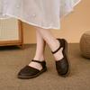 Retro Handmade Genuine Leather Flats Sandals Summer Casual Versatile Comfortable Soft Sole Women's Shoes