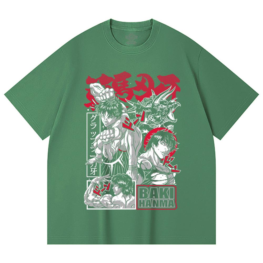 230 Gsm 100% Cotton Baki V3 Print Unisex Heavy Cotton T Shirt