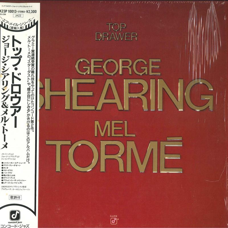 Виниловая пластинка GEORGE SHEARING, MEL TORME - Top Drawer CJ219 CONCORD JAZZ 1983 США Obi Джаз Б/у