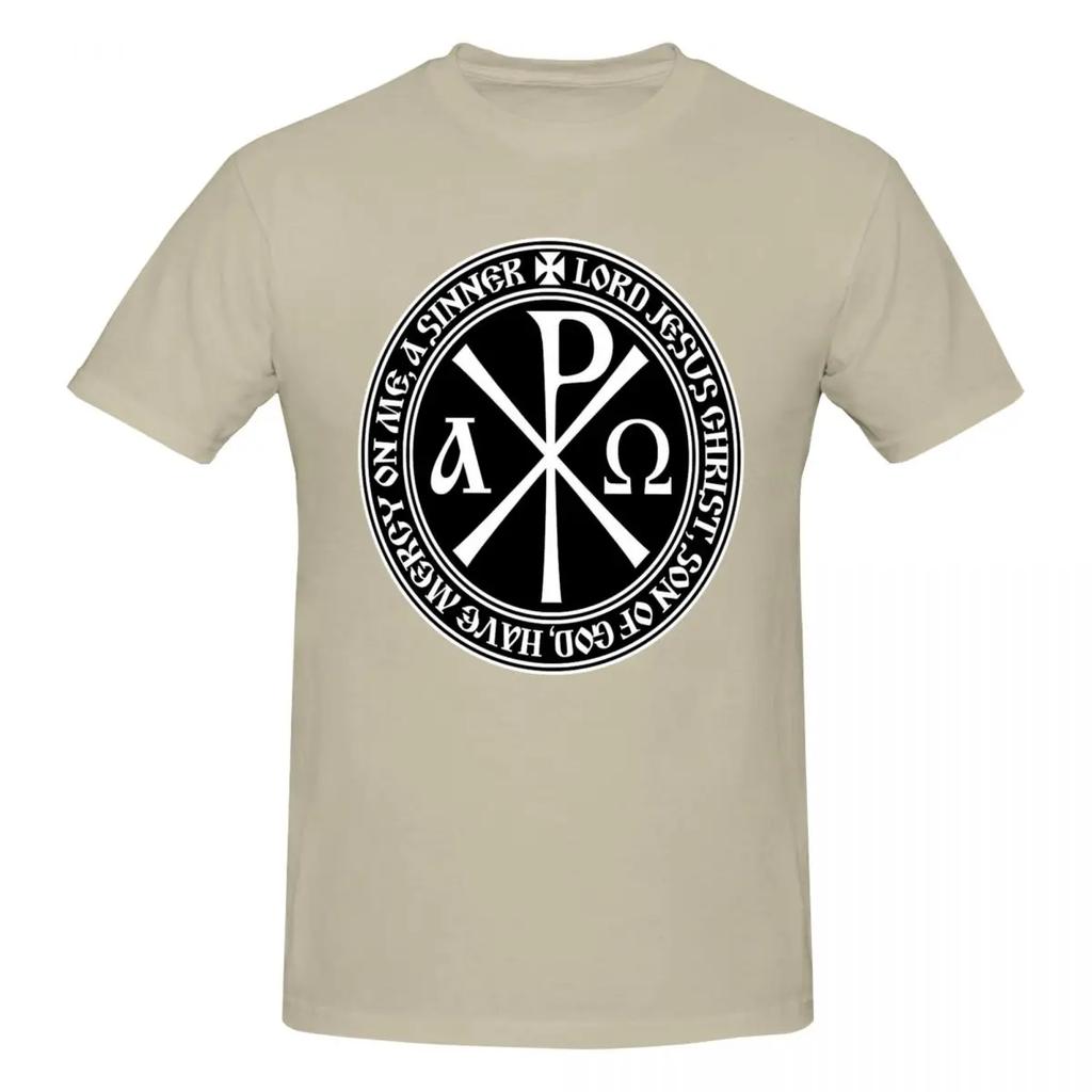 Лето Харадзюку Кастомный Тяжеловесный Эстетичный Православная Молитва Мужская Футболка с Круглым Вырезом и Коротким Рукавом Хлопок Летние Топы