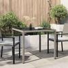 VidaXL Garden Table Patio Dining Table Outdoor Terrace Furniture 90x90x75 Cm Tempered Glass and Resin 316701