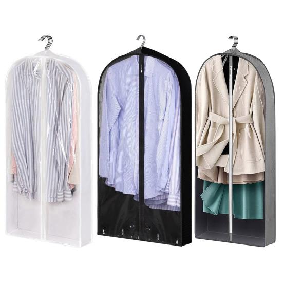 2 шт., прозрачные сумки для одежды, утолщенные, вместительные, водонепроницаемые, гладкие, на молнии, пылезащитные, для организации чехла для шкафа