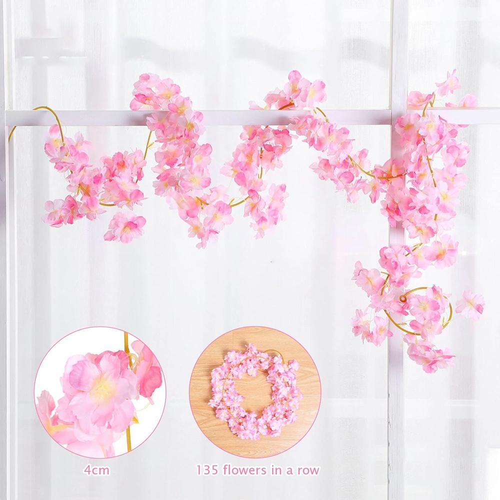 180CM Artificial Sakura Flowers Vine Wedding Garden Roses Arch Home Room Party Decorations Festival Bridal Fake Silk Plants Gift