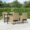 3156608 vidaXL Garden Dining Furniture Cushions 5 Pcs Beige-black