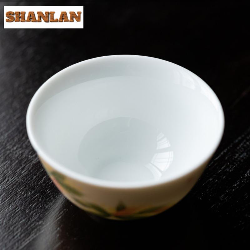 115ml Hand-painted Osmanthus Perfect Cup Teacup Aesthetic Tea Bowl Tea Cup Set Tea-tasting Meditation Cup Chazhan Master Cups