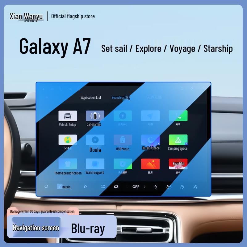 Закаленное стекло для экрана центральной консоли Geely Galaxy A7 - Декор салона автомобиля и Навигационная наклейка